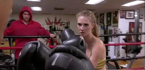  Blonde pounded hard in the boxing ring